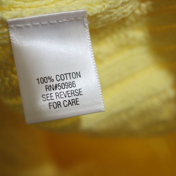 Croft & Barrow VTG Bright Cheerful Yellow Cable Knit Vneck Sweater Button Detail - Picture 11 of 13